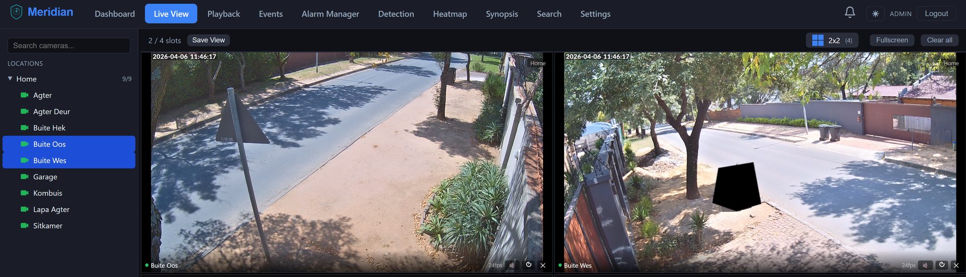 Live View — multi-camera grid
